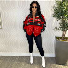 Load image into Gallery viewer, Letter Printed Removable Two Wear Baseball Jacket