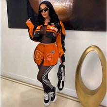 Load image into Gallery viewer, Letter Printed Removable Two Wear Baseball Jacket