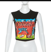 Load image into Gallery viewer, Cartoon Print Short Slim Sleeveless Tops