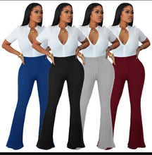 Load image into Gallery viewer, Fahion Solid Color Micro Flare Pants
