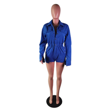 Load image into Gallery viewer, Fashion Solid Color Long Sleeve Denim Romper