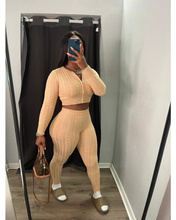 Load image into Gallery viewer, Solid Color Sweater Knit Long Sleeve Two Piece Pants Set