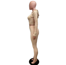Load image into Gallery viewer, Solid Color Sweater Knit Long Sleeve Two Piece Pants Set