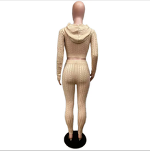 Load image into Gallery viewer, Solid Color Sweater Knit Long Sleeve Two Piece Pants Set