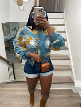 Load image into Gallery viewer, Floral Single-breasted Short Coat