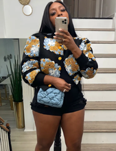 Load image into Gallery viewer, Floral Single-breasted Short Coat