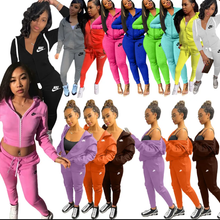 Load image into Gallery viewer, Plus Size Sports Fashion Casual Hood Coat Pants 2 Piece Set