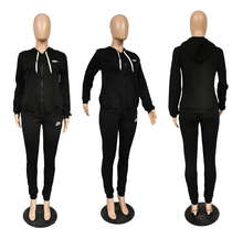 Load image into Gallery viewer, Plus Size Sports Fashion Casual Hood Coat Pants 2 Piece Set