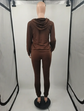 Load image into Gallery viewer, Plus Size Sports Fashion Casual Hood Coat Pants 2 Piece Set