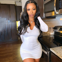 Load image into Gallery viewer, Solid Color Long Sleeve Slim Mini Dress