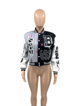 Load image into Gallery viewer, Plus Size Color Blocking Long Sleeve Baseball Jacket