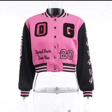 Load image into Gallery viewer, Fashion Letter Embroider Print Patchwork Baseball Jacket