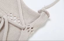 Load image into Gallery viewer, Sexy Hollow Out Knits Tie Up Tight Romper