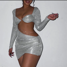 Load image into Gallery viewer, Long Sleeve Hollow Out Party Dress