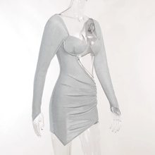 Load image into Gallery viewer, Long Sleeve Hollow Out Party Dress