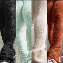 Load image into Gallery viewer, Solid Color Plush Casual Micro Flare Pants