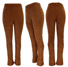 Load image into Gallery viewer, Solid Color Plush Casual Micro Flare Pants
