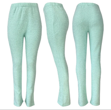 Load image into Gallery viewer, Solid Color Plush Casual Micro Flare Pants