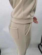 Load image into Gallery viewer, Fleece Solid Color Hooded Pocket Sweatshirt And Pants 2 Piece Set
