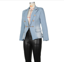 Load image into Gallery viewer, Fashion Double Breasted Denim Jacket Coats