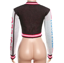 Load image into Gallery viewer, Contrast Color Print Zipper Tops And Skirts Sport Two Piece Set