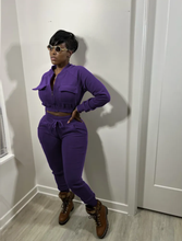 Load image into Gallery viewer, Solid Fleece Zipper Long Sleeve 2 Piece Sets