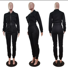 Load image into Gallery viewer, Solid Fleece Zipper Long Sleeve 2 Piece Sets