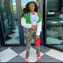 Load image into Gallery viewer, Casual Printed Full Sleeve Short Baseball Jacket