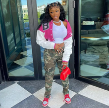 Load image into Gallery viewer, Casual Printed Full Sleeve Short Baseball Jacket