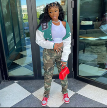Load image into Gallery viewer, Casual Printed Full Sleeve Short Baseball Jacket