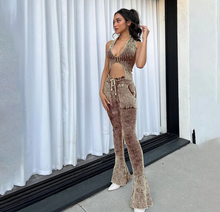 Load image into Gallery viewer, Sexy Knits Sleeveless Vest Flare Pants 2 Piece Set