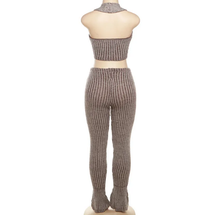 Load image into Gallery viewer, Sexy Knits Sleeveless Vest Flare Pants 2 Piece Set