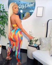 Load image into Gallery viewer, Sexy Abstract Print Backless Jumpsuit