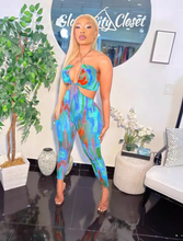 Load image into Gallery viewer, Sexy Abstract Print Backless Jumpsuit