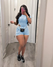Load image into Gallery viewer, Solid Color Rib Bodysuit And Shorts 2 Piece Set