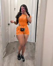Load image into Gallery viewer, Solid Color Rib Bodysuit And Shorts 2 Piece Set