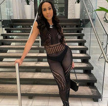 Load image into Gallery viewer, Sexy Sleeveless See-through Hollow Out Tight Jumpsuit