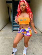 Load image into Gallery viewer, Letter Print Tube Top And Shorts Two Piece Sets