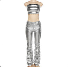 Load image into Gallery viewer, Sexy Wrap Chest And Pleated Pant Two Piece Set