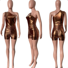 Load image into Gallery viewer, Solid Single Shoulder Sleeveless Romper