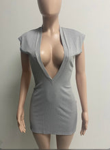 Load image into Gallery viewer, Solid Sexy Deep V Neck Mini Dress
