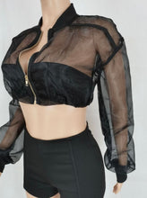 Load image into Gallery viewer, Organza Top And Solid Color Shorts Two Piece Set