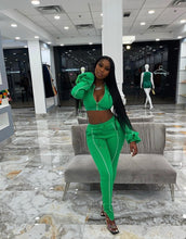Load image into Gallery viewer, Casual Long Sleeve Zipper Top Split Pants 2 Piece Set