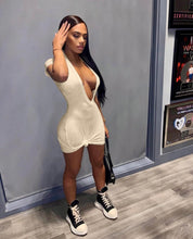 Load image into Gallery viewer, Solid Sexy Deep V Neck Mini Dress