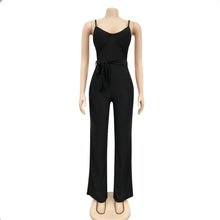 Load image into Gallery viewer, Sexy Spaghetti Strap Sashes Straight Jumpsuit