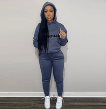 Load image into Gallery viewer, A Letter Print Hooded Sweatshirt Two Piece Pant Sets