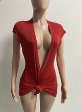 Load image into Gallery viewer, Solid Sexy Deep V Neck Mini Dress