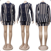 Load image into Gallery viewer, Knitted Sweater Long Sleeve Two Piece Shorts Sets