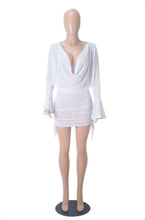 Load image into Gallery viewer, Deep V Neck Backless Mesh Two Piece Skirts Set