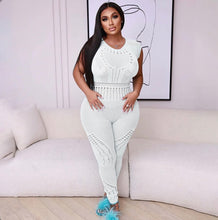 Load image into Gallery viewer, Sexy Sleeveless See-through Hollow Out Tight Jumpsuit